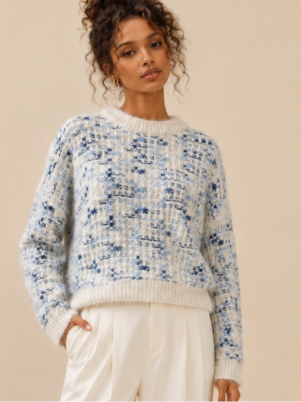 FRNCH Crewneck Knit Sweater Sz S/M